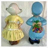 Dutch Kissing Ceramic Figurines 6.5" H