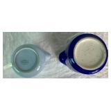 Blue Pottery Bundle-2 Creamers and Serving bowl