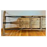 Vintage Speed Boy Wooden Sled with Metal Runners 40" x 22"
