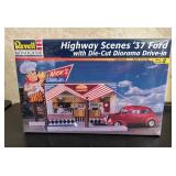 New Revell 1969 Dodge Dart GTS, Revell Thames Panel Truck and Revell Highway Scenes 1937 Ford with Die-cut Diorama Drive In