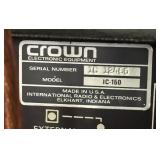 Crown Integrated Circuit Stereo Console, Crown Dual Channel Laboratory Amplifier and Crown Output Control Console