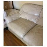 Nice Neutral Leather Hide A Bed Sofa / Couch