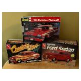 Revell 1958 Christine Plymouth, AMT 1939/1940 Ford Sedan and AMP 1949 Mercury Coupe Model Car Kits