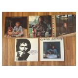 Five Record Albums by Gordon Lightfoot including Cold on the Shoulder, Summertime Dream, Sundown and More