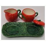 Sweet Tomato Themed Sugar & Creamer Set with Tray