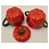 Sweet Tomato Themed Sugar & Creamer Set with Tray