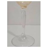 Clear Glass & Pale Gold Stemware Set
