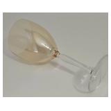 Clear Glass & Pale Gold Stemware Set