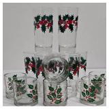 Set of Vintage Libbey Holiday Tumblers & Mugs