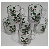 Set of Vintage Libbey Holiday Tumblers & Mugs