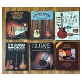 Six Music Guitar Books including American Guitars, Guitar Handbook, The Ultimate Guitar Book and More