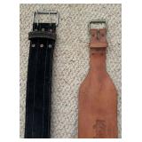 Two Leather Weight Lifting Belts