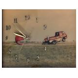 Vintage Little Red Wagon Photograph Framed Wall Clock