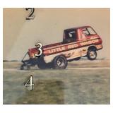 Vintage Little Red Wagon Photograph Framed Wall Clock