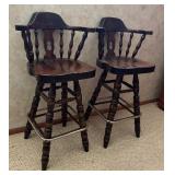 Pair of Wooden Barstools