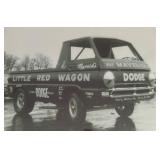 Framed Vintage Black and White Dodge Wagon Photographic Print