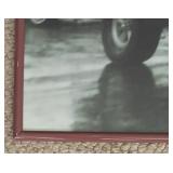 Framed Vintage Black and White Dodge Wagon Photographic Print