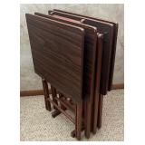 Set of Four Vintage TV Trays with Stand