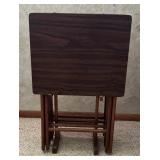 Set of Four Vintage TV Trays with Stand