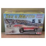New Model Car Kits Jo-Han Sox & Martin Boss Plymouth Cuda, Monogram Plymouth Barracuda and Wild Willie Borsch Winged Express Altered Rod