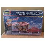 Model Kits Fujimi Garage Tools, Fujimi Drivers Garage & Tools and Revell Monogram Highway Scenes 1937 Ford with Die-Cut Diorama Drive In