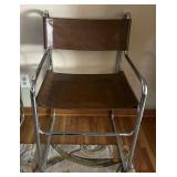 MCM Brown Naugahyde and Chrome Dining Chairs - Set of Six