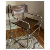 MCM Brown Naugahyde and Chrome Dining Chairs - Set of Six