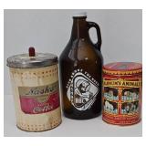 Vintage Tins & Beer Jug