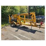 2015 Haulotte Biljax Single Axle 2-Person Boom Man Lift Trailer