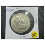 1963-D  Franklin Silver Half Dollar