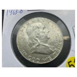 1963-D  Franklin Silver Half Dollar