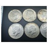 Ten 40% Silver Kennedy Half Dollars: two each of 1965, 66, 67, 68, and 69