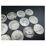 Twelve 40% Silver Kennedy Half Dollars
