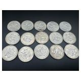 Twelve 40% Silver Kennedy Half Dollars