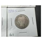 Four Better Date or Condition Silver Barber Quarters: 1893-O, 1893-S, 1908-O, and 1909-S