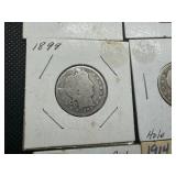 Fourteen Mixed Date and Mint Silver Barber Quarters