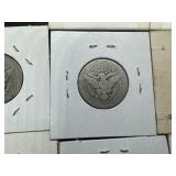 Fourteen Mixed Date and Mint Silver Barber Quarters
