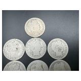Ten Mixed Date and Mint Silver Barber Quarters