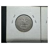 Nine Silver Washington Quarters all 1930s and 1940s