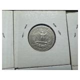 Nine Silver Washington Quarters all 1930s and 1940s