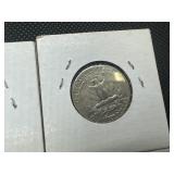 Nine Silver Washington Quarters all 1930s and 1940s