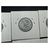 Eight Silver Washington Quarters all 1950s and 1960s