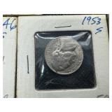 Nine Jefferson Nickels- 5 Marked "BU" When Purchased - 1946-S, 1953-S, 1954, 1958,  and 1961, and 4 1939 Jefferson Nickels.