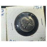 Nine Jefferson Nickels- 5 Marked "BU" When Purchased - 1946-S, 1953-S, 1954, 1958,  and 1961, and 4 1939 Jefferson Nickels.