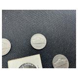 Nine Jefferson Nickels- 5 Marked "BU" When Purchased - 1946-S, 1953-S, 1954, 1958,  and 1961, and 4 1939 Jefferson Nickels.