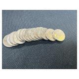 Fifteen 1954-S Jefferson Nickels Marked AU