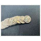 Fifteen 1954-S Jefferson Nickels Marked AU