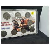 Complete Set of 11 Silver War Nickels