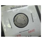 Eight Silver Barber Dimes - two each of 1903, 1907, 1911, and 1916