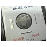 Eight Silver Barber Dimes - two each of 1903, 1907, 1911, and 1916